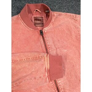 VTG Levis Jacket Mens Medium Pink Full Zip‎ Canvas Bomber Acid Wash Grunge Y2K